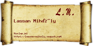 Lassan Mihály névjegykártya