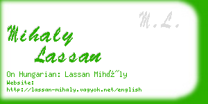 mihaly lassan business card